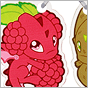 Raspberry & Kiwi Drellies Charm - Front Side