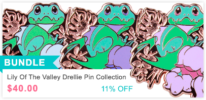 Lily of the Valley Drellie Enamel Pin Collection